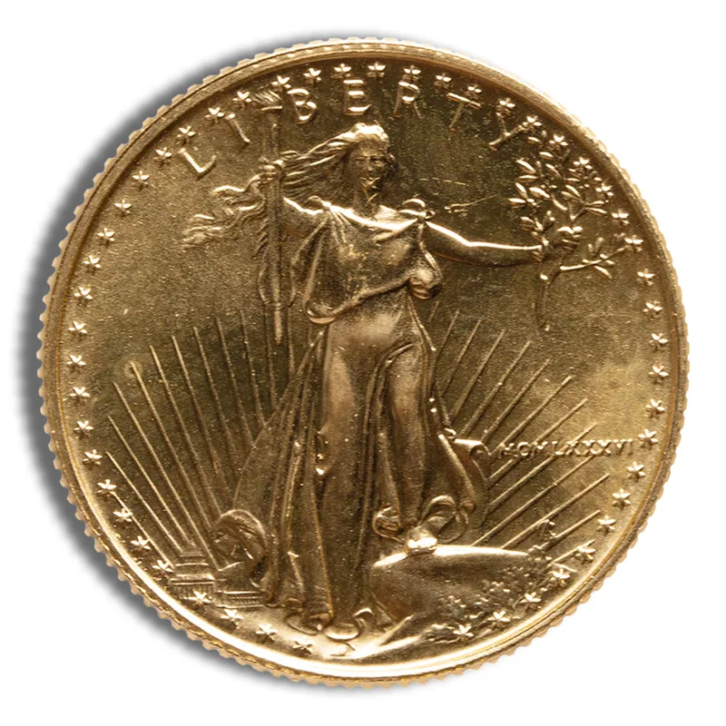 1986 1/4 oz Gold Eagle - BU (MCMLXXXVI) — Gold bullion from Standard Bullion