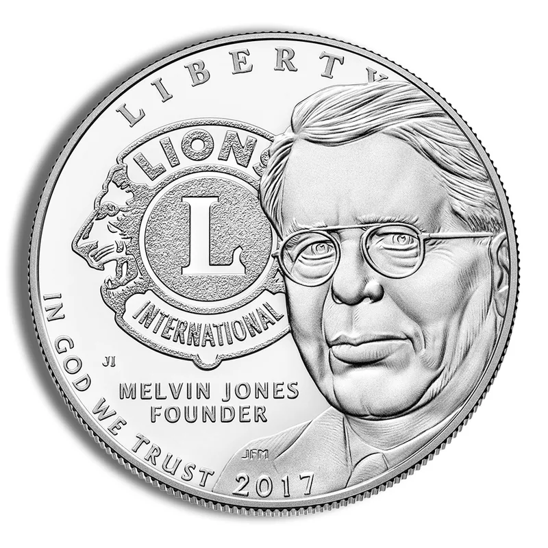 2017-P <body> Lions Club Centennial (Melvin Jones) Silver Commem - Proof — Silver bullion from Standard Bullion