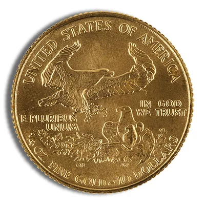 1991 1/4 oz Gold Eagle - BU (MCMXCI) — reverse view
