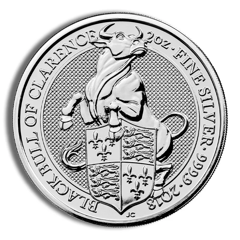 2018 2 oz Silver Great Britain Queen's Beasts - Bull — Silver bullion from Standard Bullion