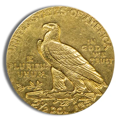 $2.5 Gold Indian Quarter Eagle - Cleaned/Low Grade — reverse view
