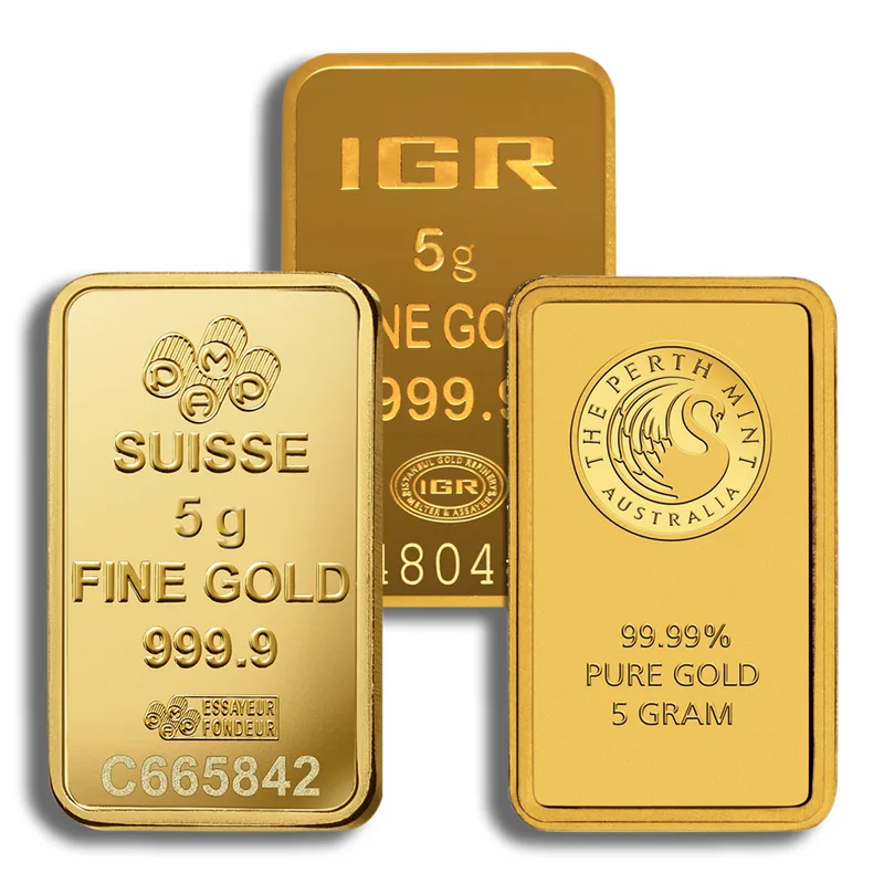 5 gram Gold Bar - Brand Varies (No Card) — Gold bullion from Standard Bullion