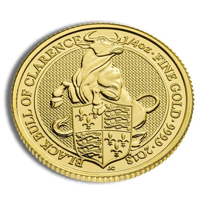 2018 1/4 oz Great Britain Queen's Beast Gold Coin - Bull — packaging view