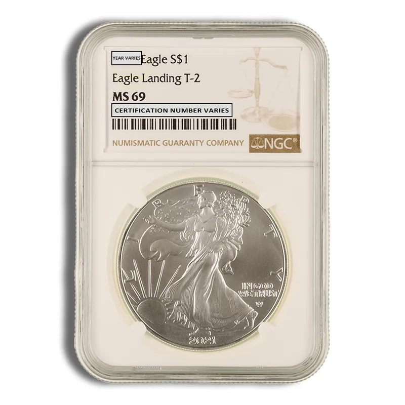 2021 Silver Eagle NGC MS69 (Type 2) — Silver bullion from Standard Bullion