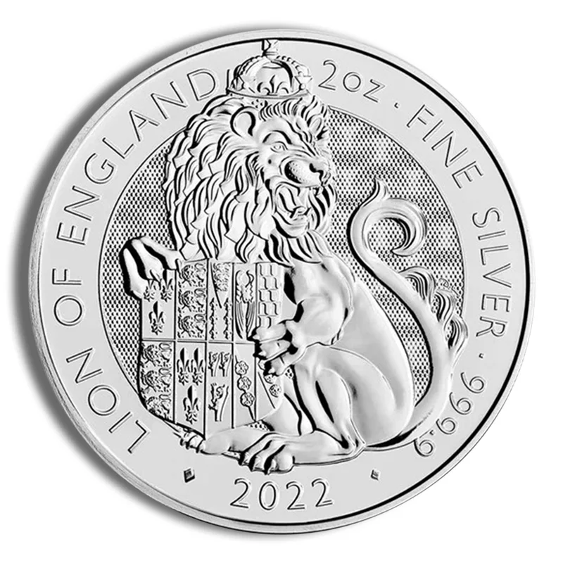 2022 2 oz Silver Great Britain Tudor Beasts - Lion of England — Silver bullion from Standard Bullion