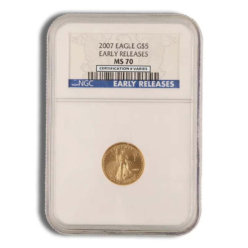2007 1/10 oz Gold Eagle $5 NGC MS70 ER — Gold bullion from Standard Bullion