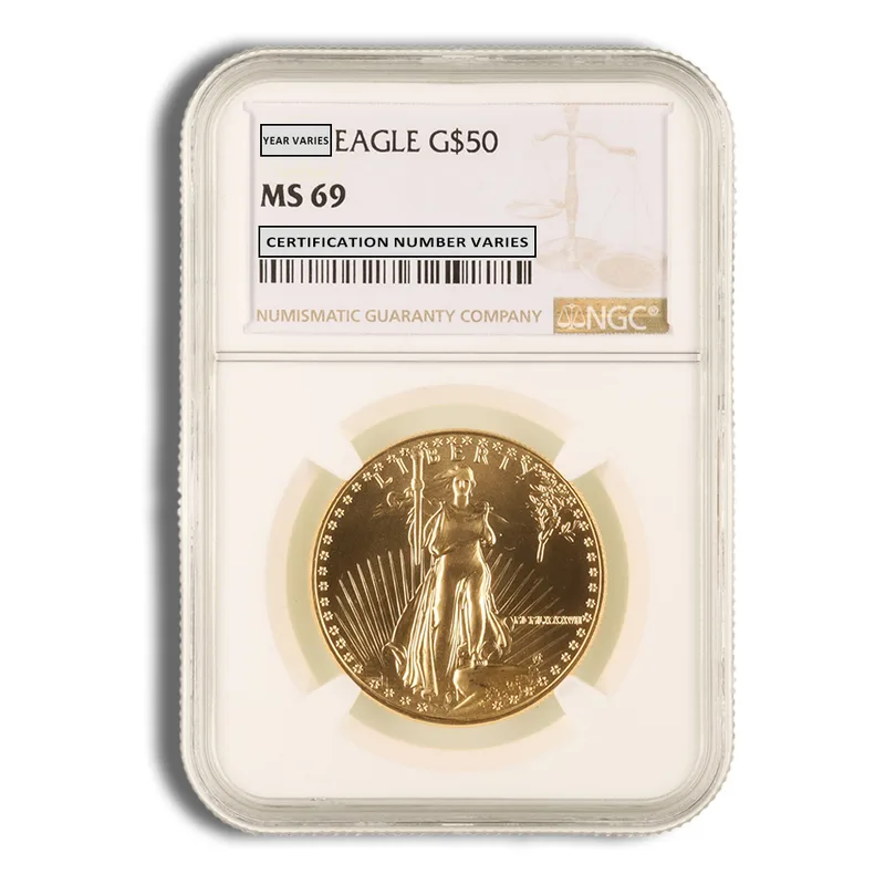1987 1 oz Gold Eagle $50 NGC MS69 — Gold bullion from Standard Bullion