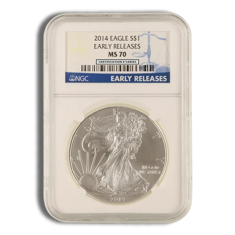 2014 Silver Eagle NGC MS70 Early Releases — Silver bullion from Standard Bullion