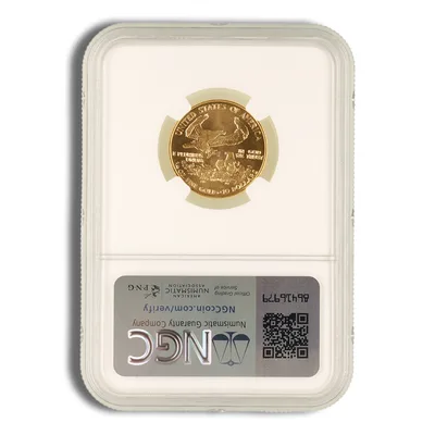 1986 1/4 oz Gold Eagle <body>0 NGC MS70 — reverse view