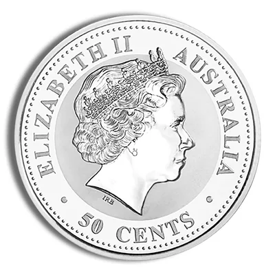 2005 1/2 oz Australia Silver Lunar Rooster BU - Series I — reverse view