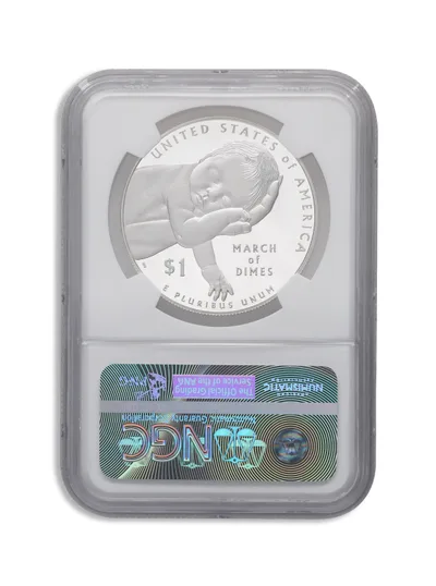 2015-W <body> March of Dimes Silver Commem - NGC PF70 — reverse view
