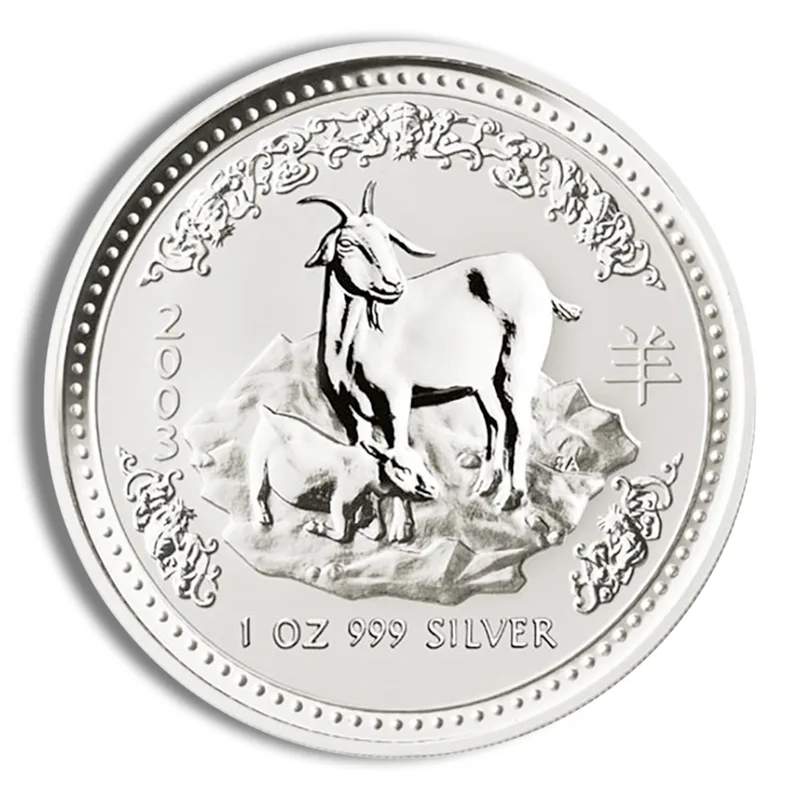 2003 1 oz Australia Silver Lunar Goat - BU - Series I — Silver bullion from Standard Bullion