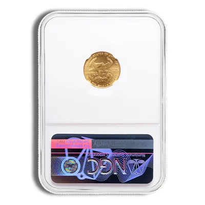 1987 1/10 oz Gold Eagle $5 NGC MS69 — reverse view