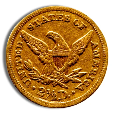 $2.5 Gold Liberty Quarter Eagle - Cleaned/Low Grade — reverse view