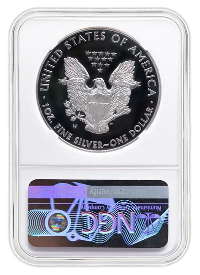 2015-W Proof Silver Eagle NGC PF70 — reverse view
