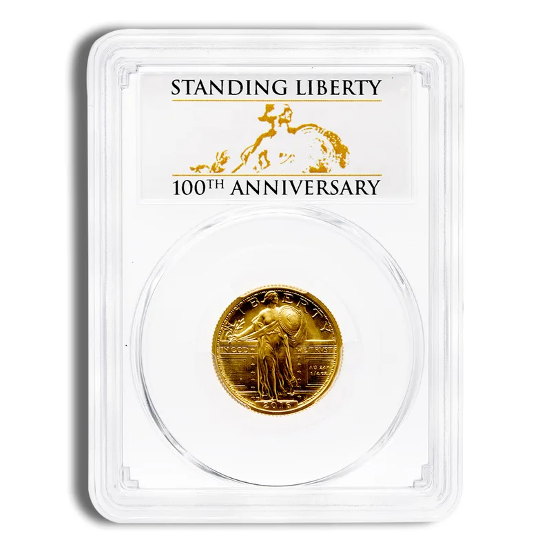 2016-W 1/4 oz Gold Standing Liberty Centennial Coin PCGS SP70 — Gold bullion from Standard Bullion