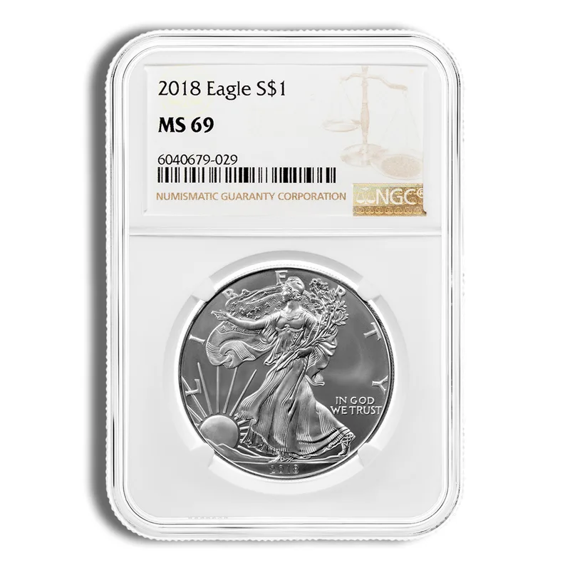 2018 Silver Eagle NGC MS69 — Silver bullion from Standard Bullion