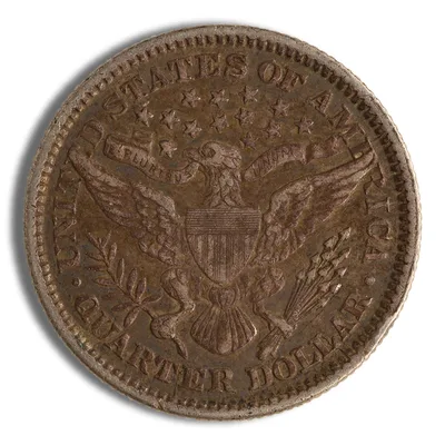 <body> FV 90% Silver Barber Quarters - XF — reverse view