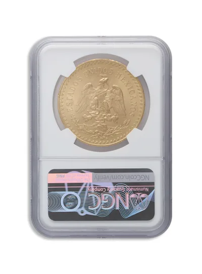 1925 Mexico Gold 50 Peso - Unc Details - Rev Cleaned — reverse view