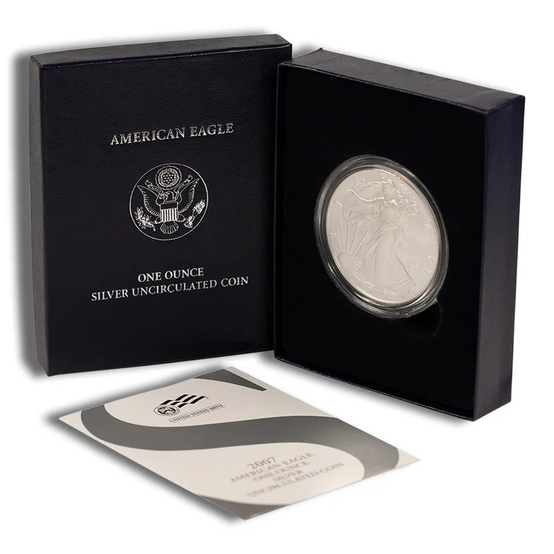 2007-W Burnished Silver Eagle with Box & COA — Silver bullion from Standard Bullion