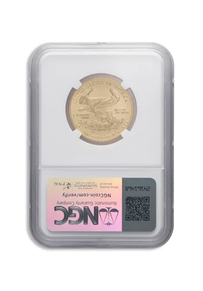 2003 1/2 oz Gold Eagle $25 NGC MS70 — reverse view