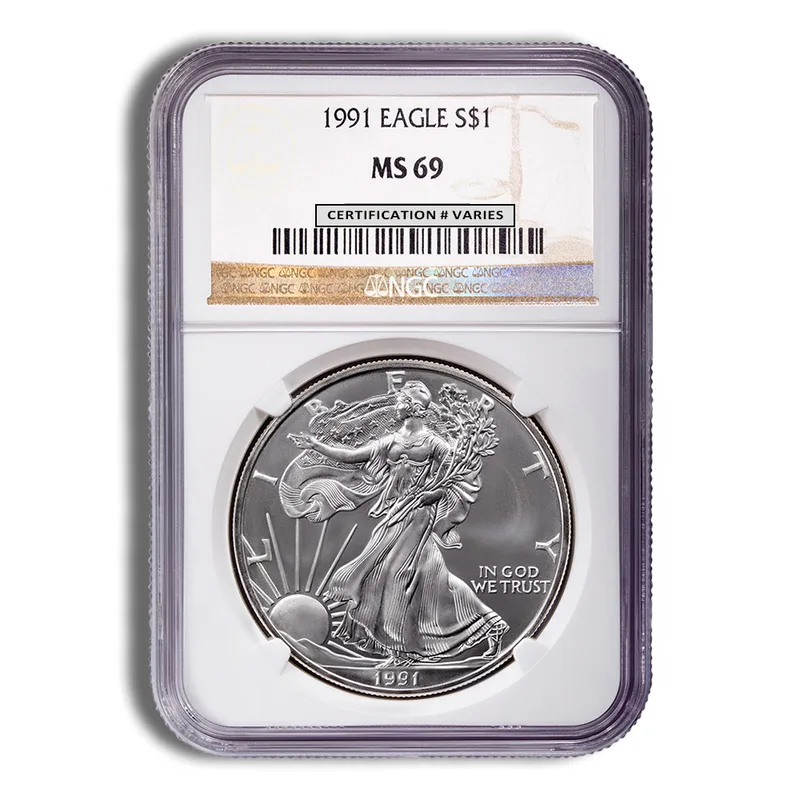 1991 Silver Eagle NGC MS69 — Silver bullion from Standard Bullion