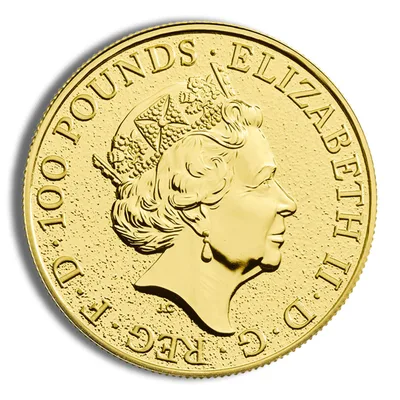2019 1 oz Great Britain Queen's Beast Gold Coin - Yale — reverse view