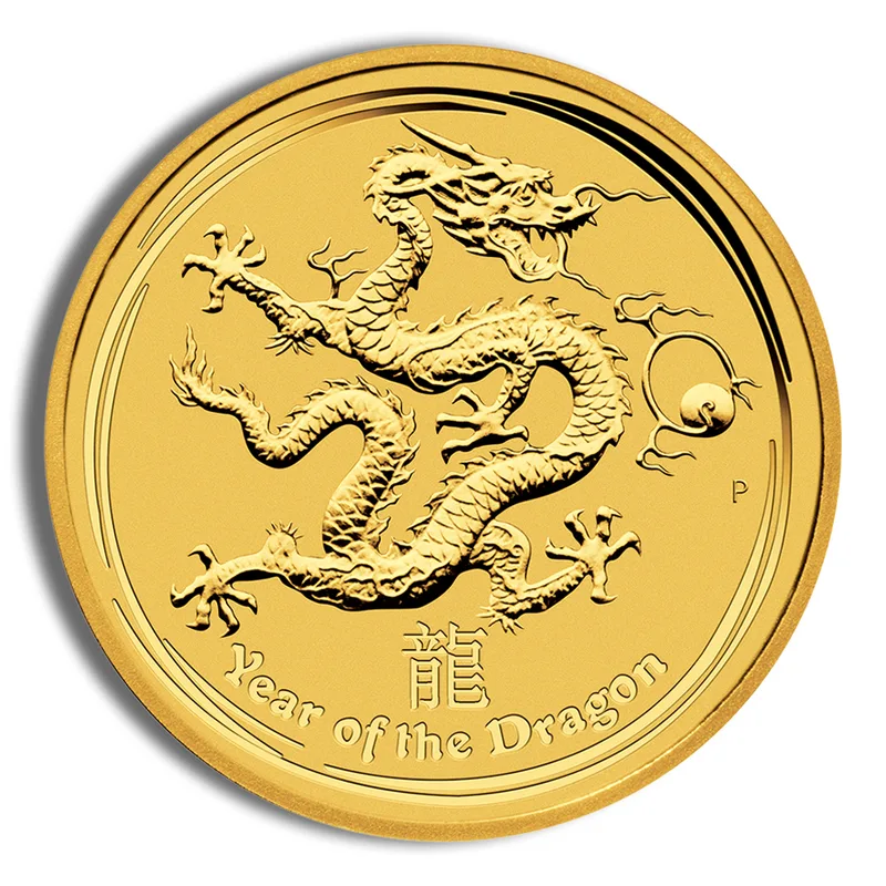2012 1/10 oz Australia Gold Lunar Dragon BU - Series II — Gold bullion from Standard Bullion