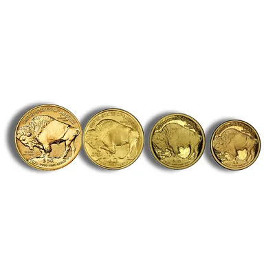 2008-W Proof Gold Buffalo Four Coin Set  (w/Box & COA) — reverse view