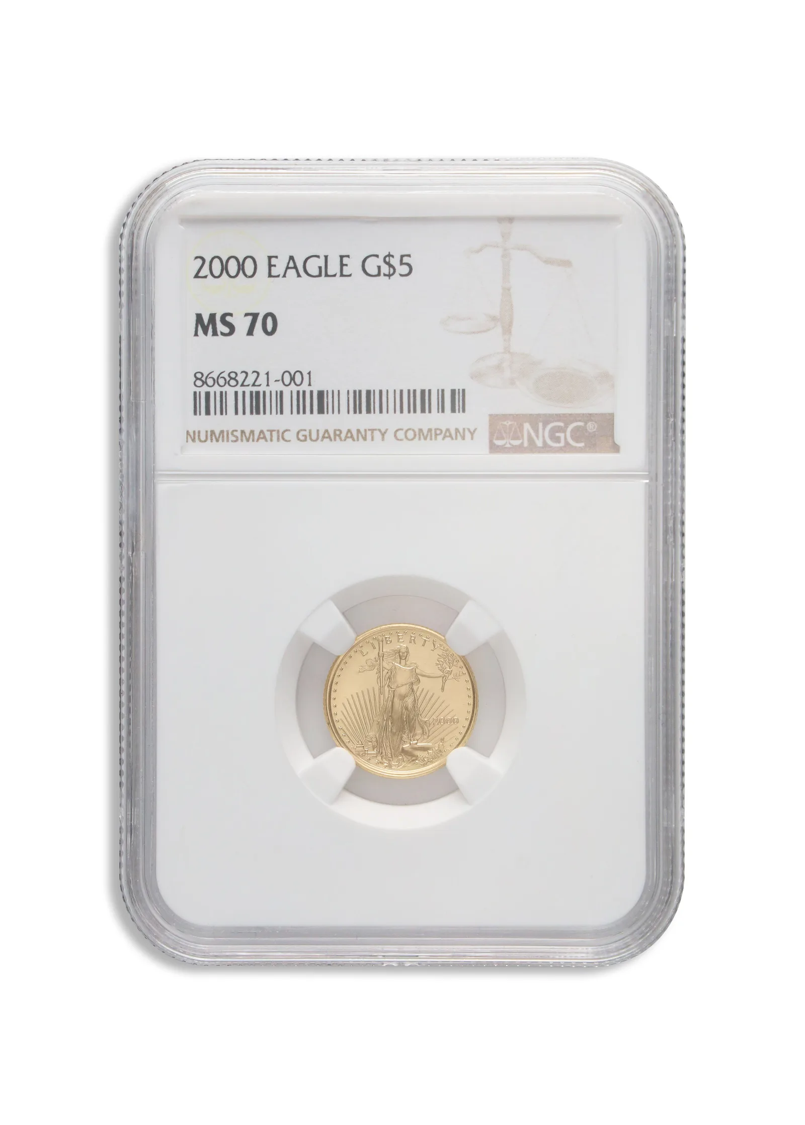 2000 1/10 oz Gold Eagle $5 NGC MS70 — Gold bullion from Standard Bullion