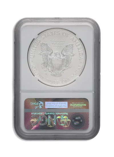 2015-W Burnished Silver Eagle NGC MS70 ER — reverse view