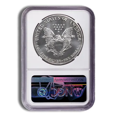 2017 Silver Eagle NGC MS69 — reverse view