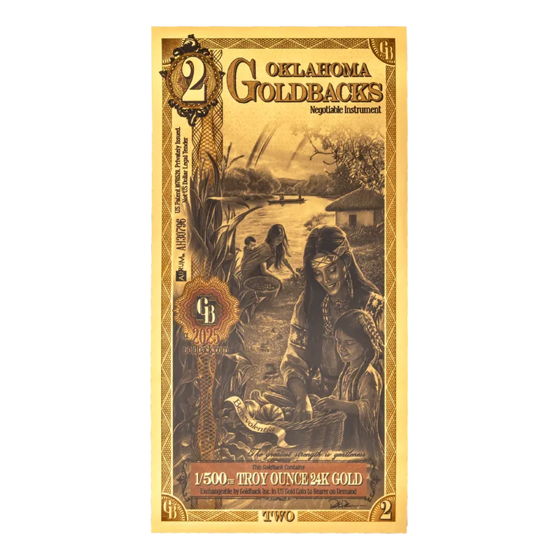 Oklahoma 2 Goldback — Gold bullion from Standard Bullion