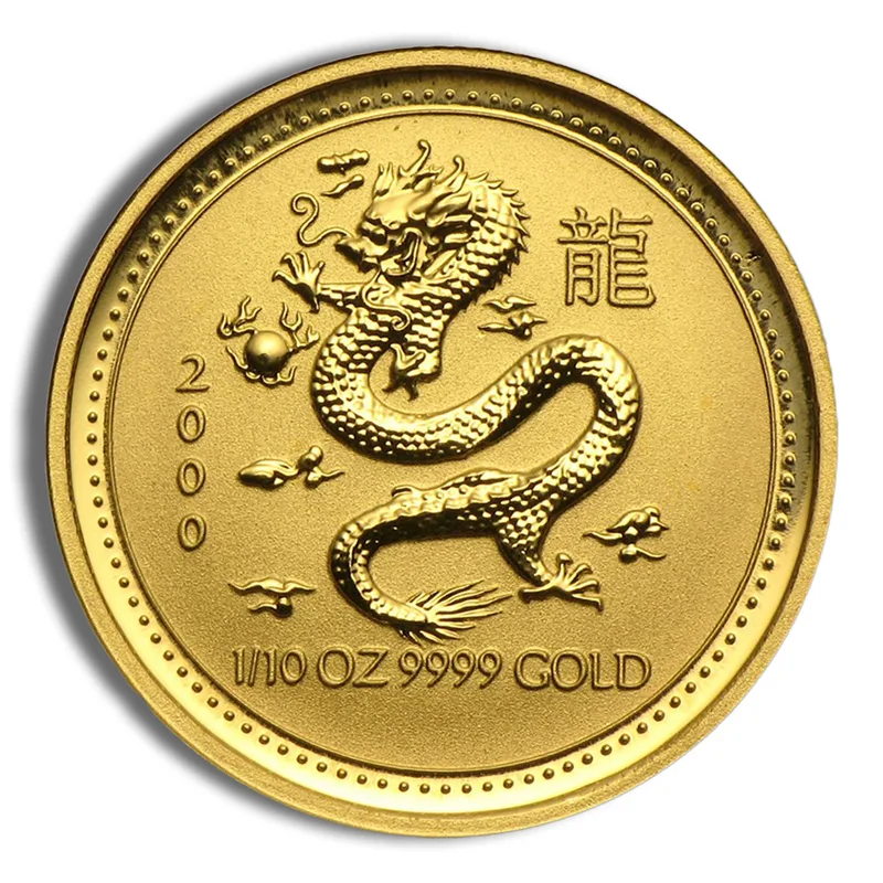 2000 1/10 oz Australia Gold Lunar Dragon BU - Series I — Gold bullion from Standard Bullion