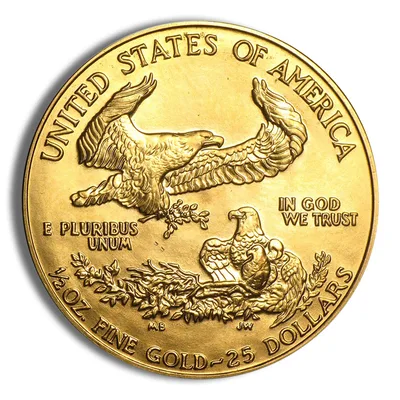 1988 1/2 oz Gold Eagle - BU (MCMLXXXVIII) — reverse view