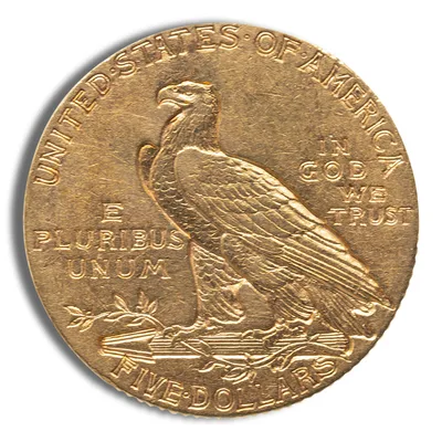 $5 Gold Indian Half Eagle - AU — reverse view