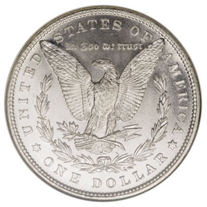 1921 Morgan Silver Dollar - AU — reverse view