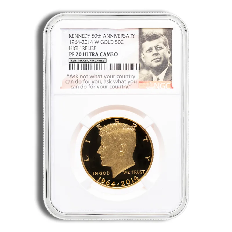 2014-W 3/4 oz JFK Half Dollar Gold Coin NGC PF70 (Label Varies) — Gold bullion from Standard Bullion