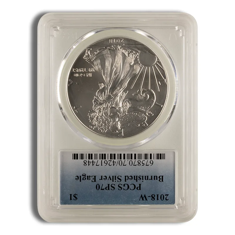 2018-W Burnished Silver Eagle PCGS SP70 — Silver bullion from Standard Bullion