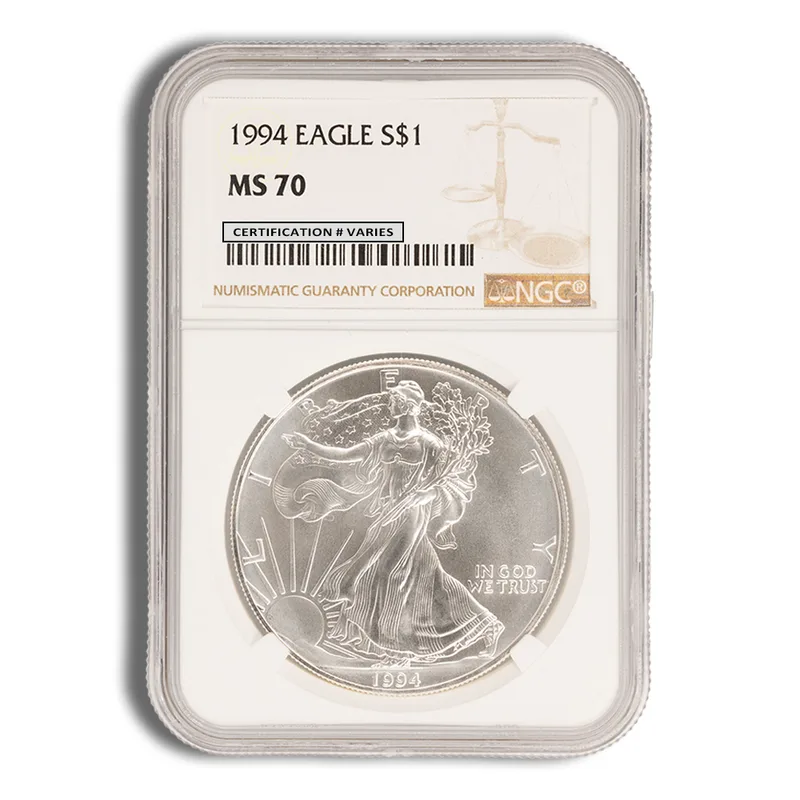 1994 Silver Eagle NGC MS70 — Silver bullion from Standard Bullion