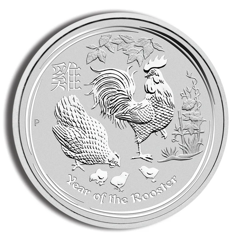 2017 1/2 oz Australia Silver Lunar Rooster BU - Series II — Silver bullion from Standard Bullion