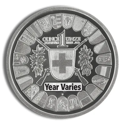 Platinum Shooting Thaler - 1 oz (Year Varies) — reverse view
