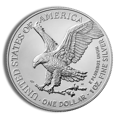 Silver American Eagle - BU (Year Varies) — reverse view