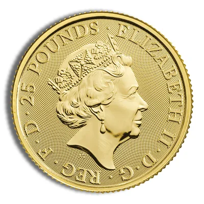 2019 1/4 oz Great Britain Queen's Beast Gold Coin - Yale — reverse view
