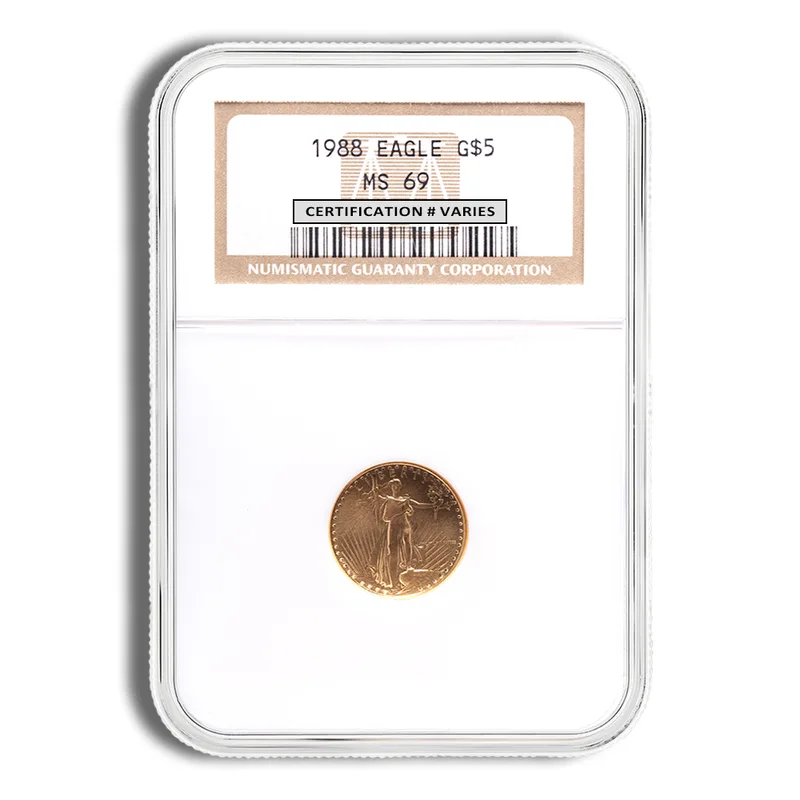 1988 1/10 oz Gold Eagle $5 NGC MS69 — Gold bullion from Standard Bullion