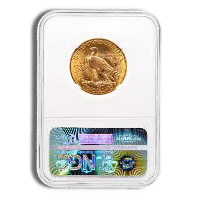<body>0 Gold Indian Eagle - NGC MS63 — reverse view