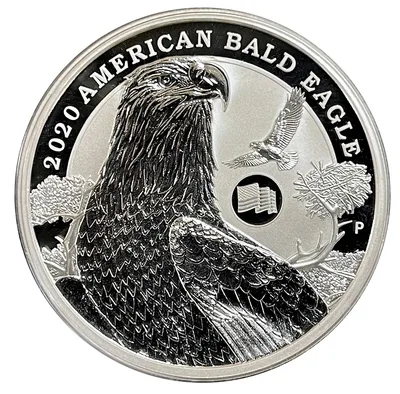 2 oz Tuvalu Bald Eagle Silver Coin (Year Varies) — reverse view
