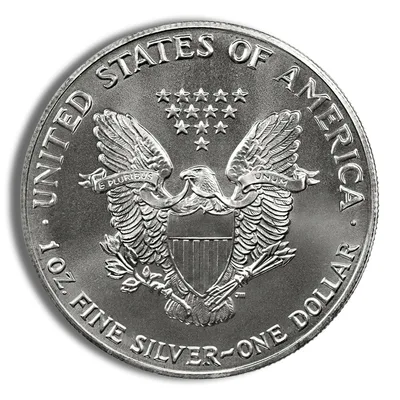 1997 Silver American Eagle - BU — reverse view