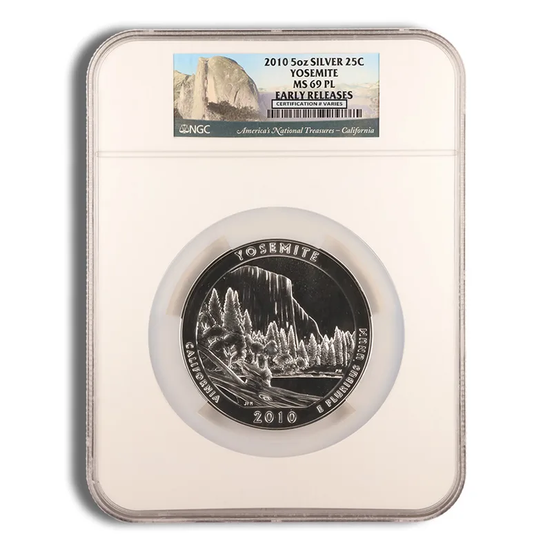 2010 5 oz ATB Yosemite Silver Coin NGC MS69PL — Silver bullion from Standard Bullion