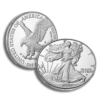 2022-W Proof Silver Eagle with Box & COA — detail view